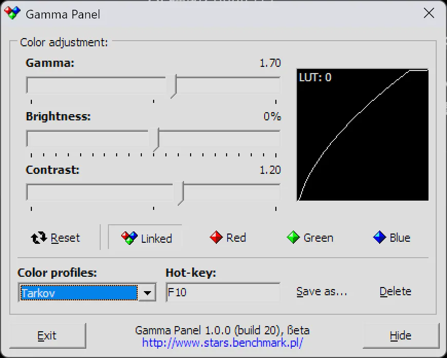 Gamma Panel 窗口一览